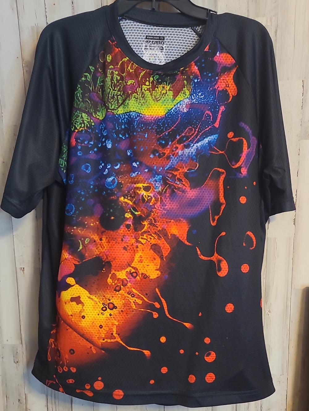 Giro Black Tee with Multicolor Rainbow Accent